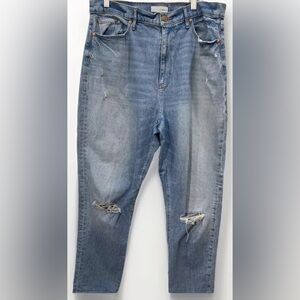 Made and Loved Loft High waist Boyfriend ripped denim jeans Waist Size 34”